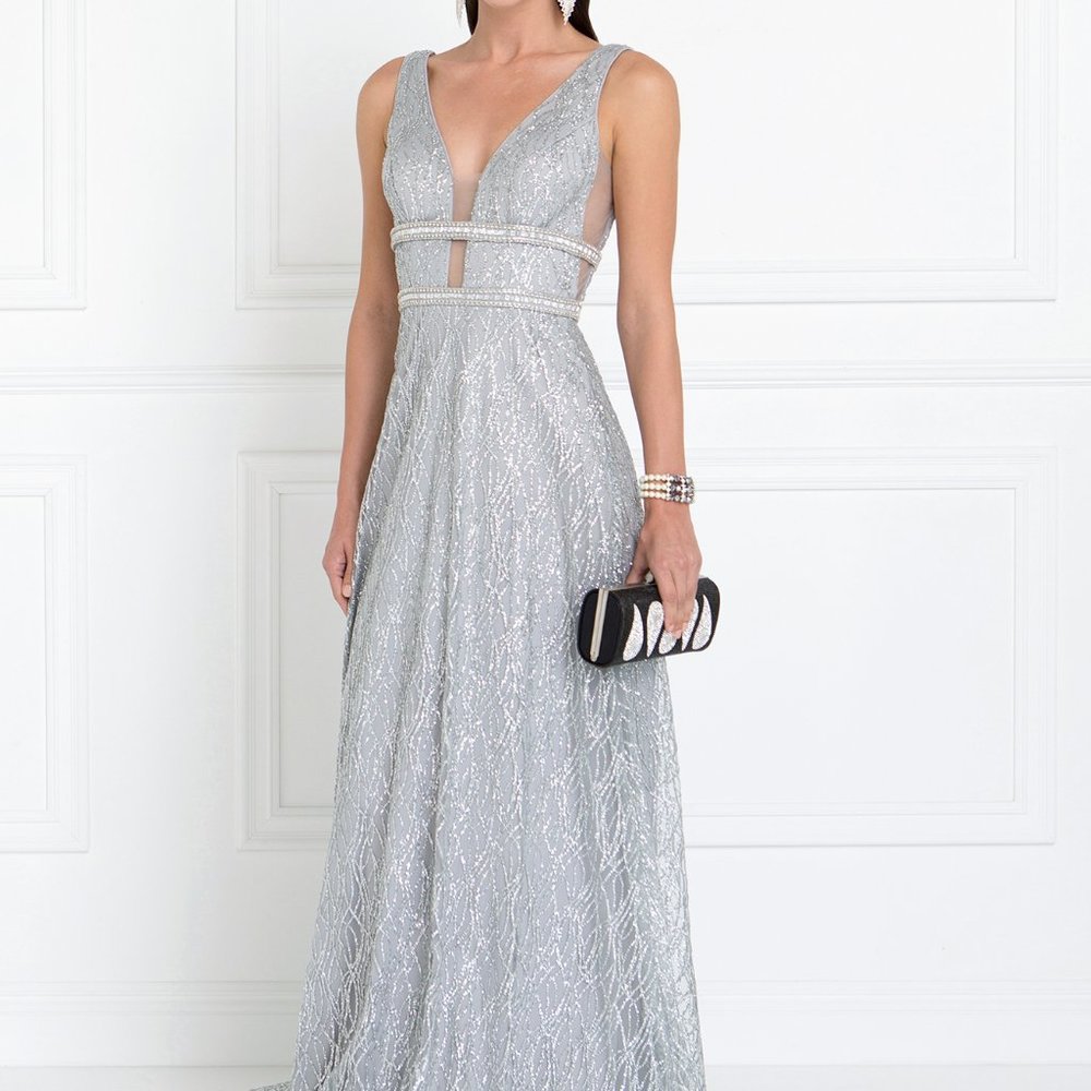 Illusion Neck Sleeveless Prom Dress GSGL1575